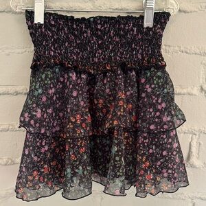 Floral Black Skirt